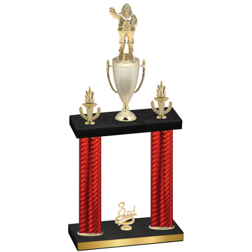 Double Red Carbon Fiber Third Place Holiday Trophy