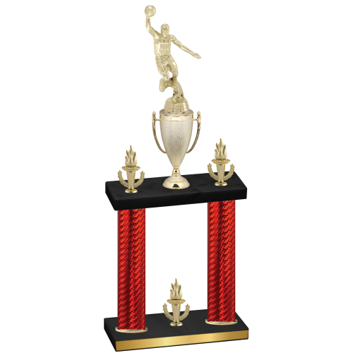 Double Red Carbon Fiber Victory Basketball Trophy