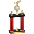 Double Red Carbon Fiber Fourth Place Fishing Trophy