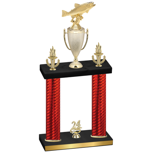 Double Red Carbon Fiber Year Fishing Trophy