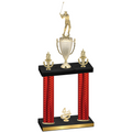 Double Red Carbon Fiber Fourth Place Golf Trophy