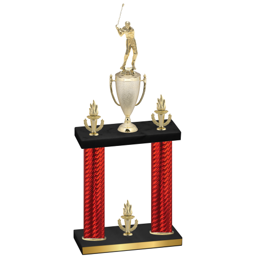 Double Red Carbon Fiber Victory Golf Trophy