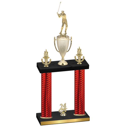 Double Red Carbon Fiber Year Golf Trophy