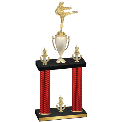 Double Red Carbon Fiber Victory Karate Trophy