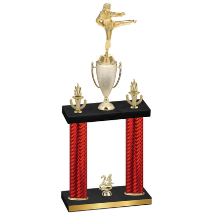 Double Red Carbon Fiber Year Karate Trophy