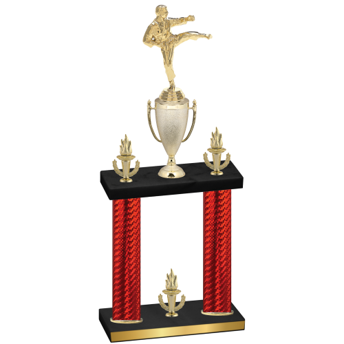 Double Red Carbon Fiber Victory Karate Trophy