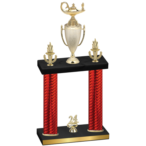 Double Red Carbon Fiber Year Academics Trophy