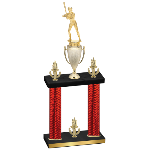Double Red Carbon Fiber Victory Softball Trophy