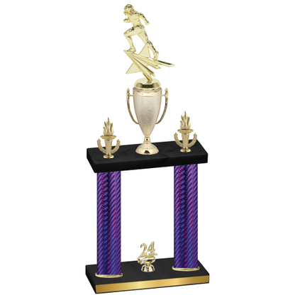 Double Purple Carbon Fiber Year Football Trophy
