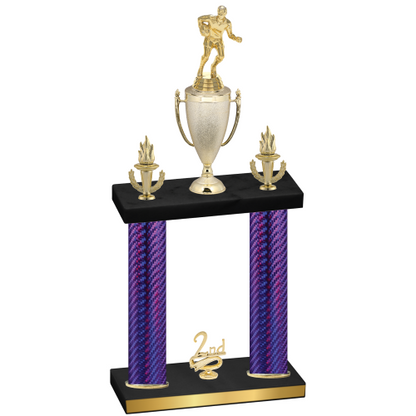 Double Purple Carbon Fiber Second Place Rugby Trophy