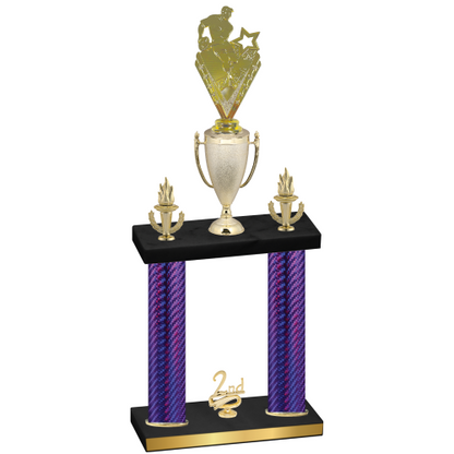 Double Purple Carbon Fiber Second Place Rugby Trophy