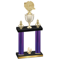 Double Purple Carbon Fiber Fourth Place Running Trophy