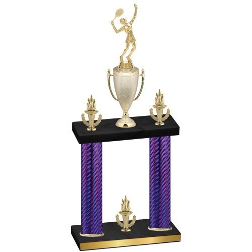 Double Purple Carbon Fiber Victory Tennis Trophy