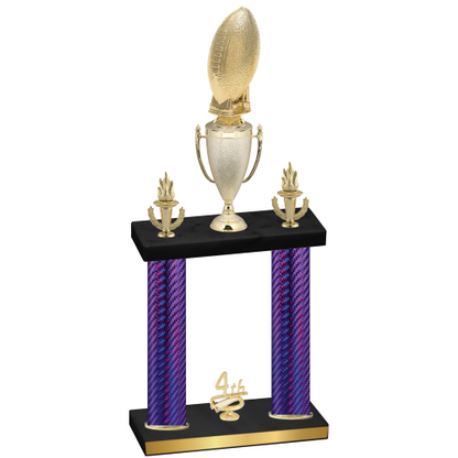 Double Purple Carbon Fiber Fourth Place Football Trophy