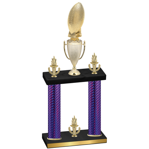 Double Purple Carbon Fiber Victory Football Trophy