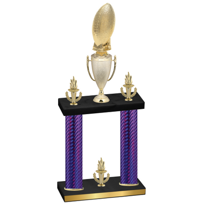 Double Purple Carbon Fiber Victory Football Trophy