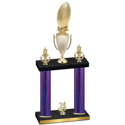 Double Purple Carbon Fiber Year Football Trophy