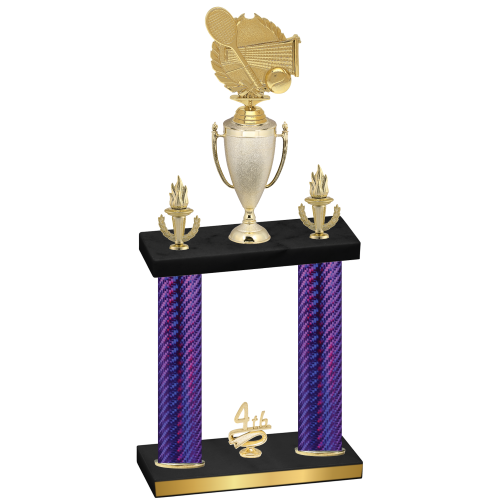 Double Purple Carbon Fiber Fourth Place Tennis Trophy