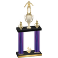 Double Purple Carbon Fiber Fourth Place Wrestling Trophy