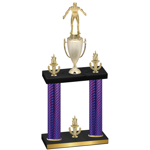 Double Purple Carbon Fiber Victory Wrestling Trophy
