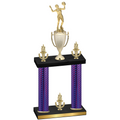 Double Purple Carbon Fiber Victory Volleyball Trophy