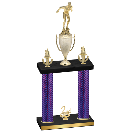 Double Purple Carbon Fiber Second Place Swimming Trophy
