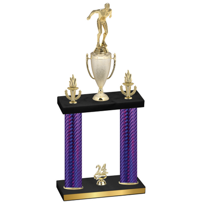 Double Purple Carbon Fiber Year Swimming Trophy