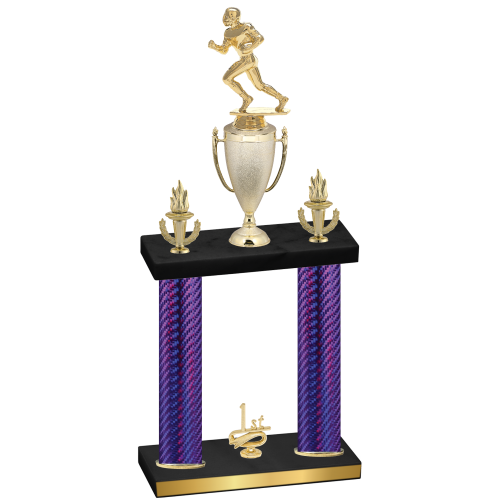 Double Purple Carbon Fiber First Place Football Trophy