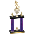 Double Purple Carbon Fiber Victory Football Trophy