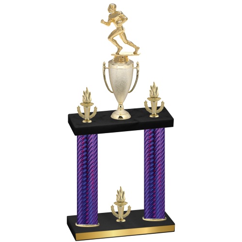 Double Purple Carbon Fiber Victory Football Trophy