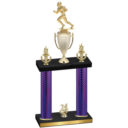 Double Purple Carbon Fiber Year Football Trophy