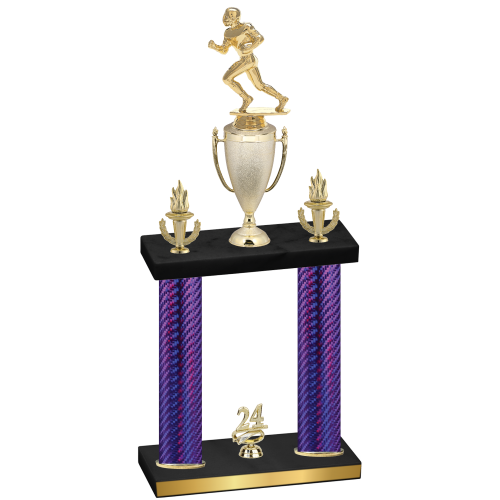 Double Purple Carbon Fiber Year Football Trophy