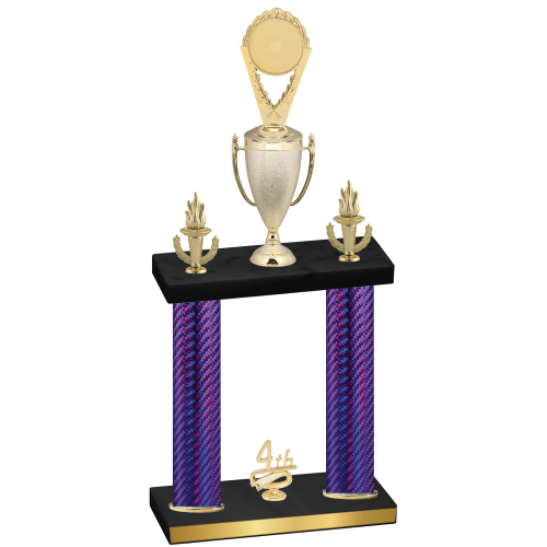 Double Purple Carbon Fiber Fourth Place Insert Trophy