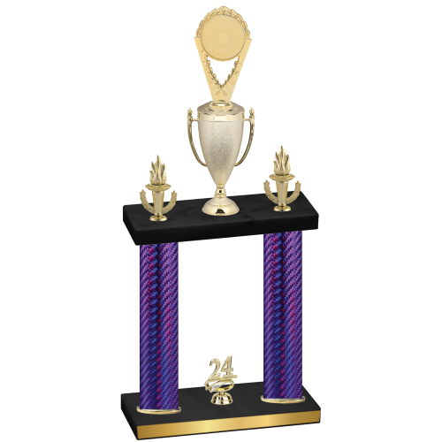Double Purple Carbon Fiber Year Insert Trophy