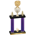 Double Purple Carbon Fiber Fourth Place Cheerleading Trophy