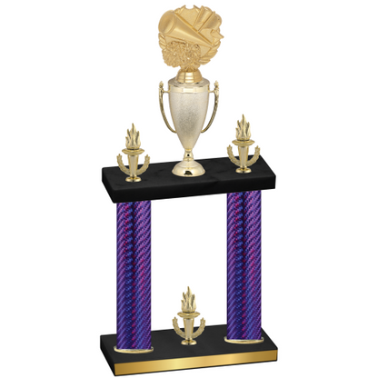Double Purple Carbon Fiber Victory Cheerleading Trophy