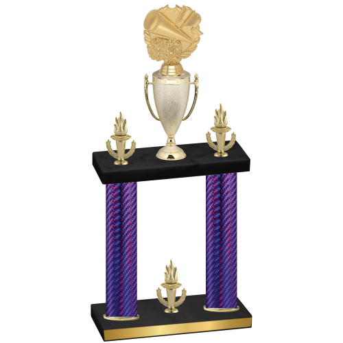 Double Purple Carbon Fiber Victory Cheerleading Trophy