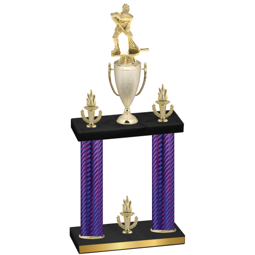 Double Purple Carbon Fiber Victory Hockey Trophy