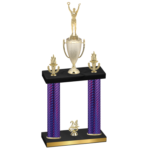 Double Purple Carbon Fiber Year Victory Trophy