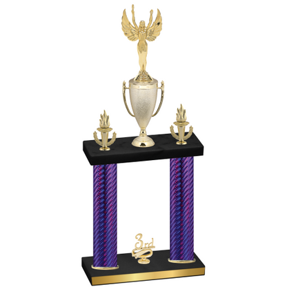Double Purple Carbon Fiber Third Place Victory Trophy