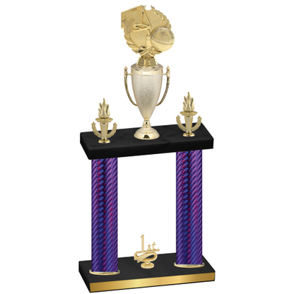 Double Purple Carbon Fiber First Place Basketball Trophy