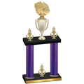 Double Purple Carbon Fiber Victory Basketball Trophy
