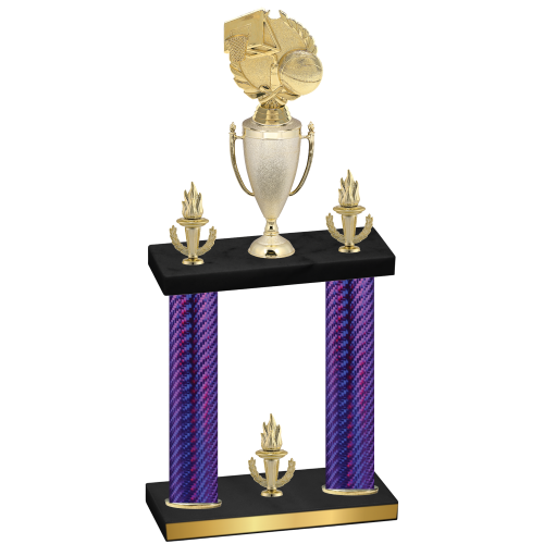 Double Purple Carbon Fiber Victory Basketball Trophy