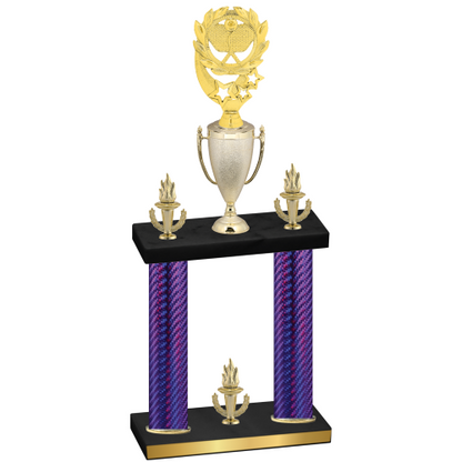 Double Purple Carbon Fiber Victory Pickleball Trophy