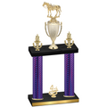 Double Purple Carbon Fiber Fourth Place Horses Trophy