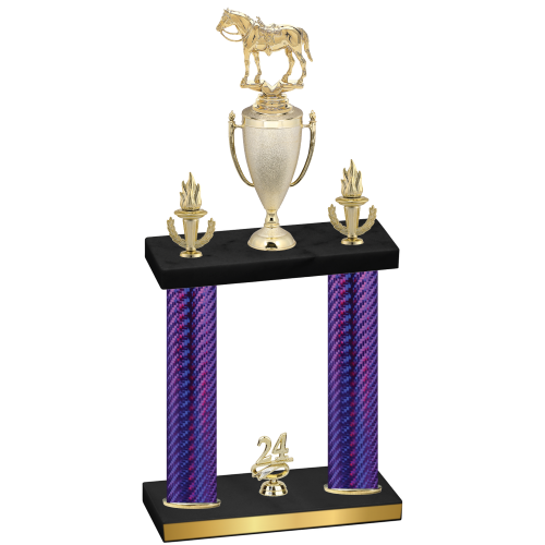 Double Purple Carbon Fiber Year Horses Trophy