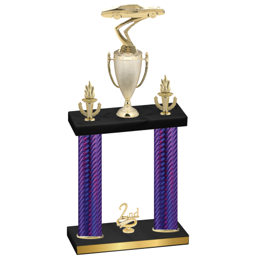 Double Purple Carbon Fiber Second Place Cars Trophy