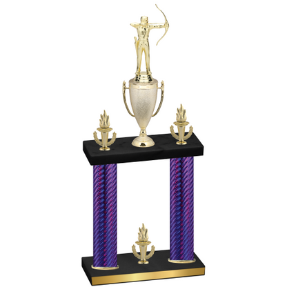 Double Purple Carbon Fiber Victory Archery Trophy