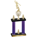 Double Purple Carbon Fiber Victory Basketball Trophy