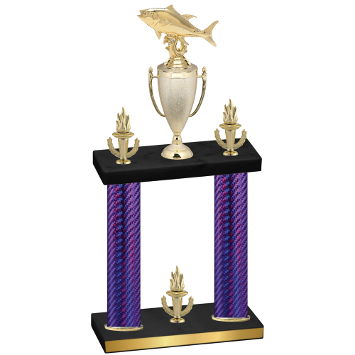 Double Purple Carbon Fiber Victory Fishing Trophy
